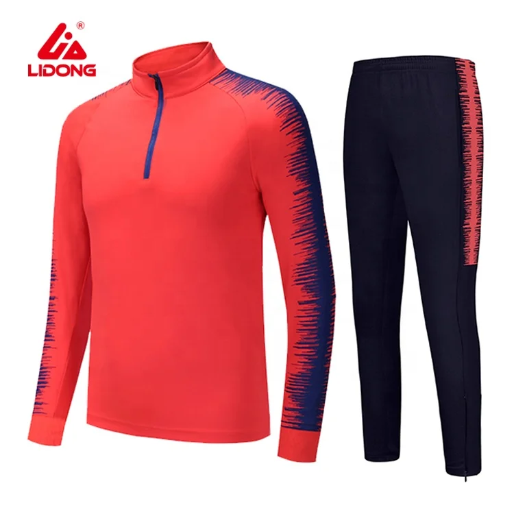 Wholesale half zip sweat suits Custom Mens orange tracksuit new style nice unique Tracksuits for men