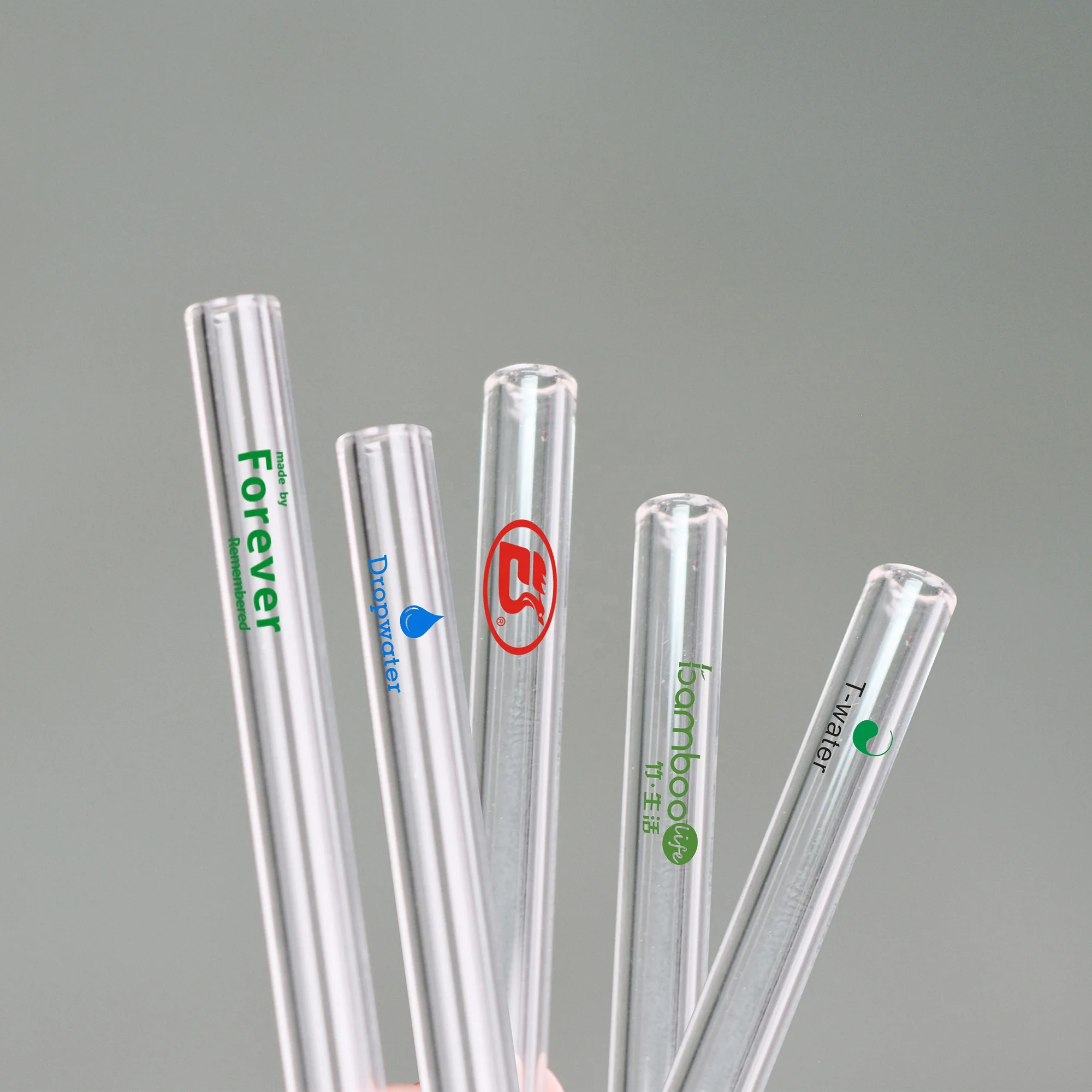 

Custom logo high borosilicate clear glass straw with cleaning brush pyrex drinking straw set, Custom your own color