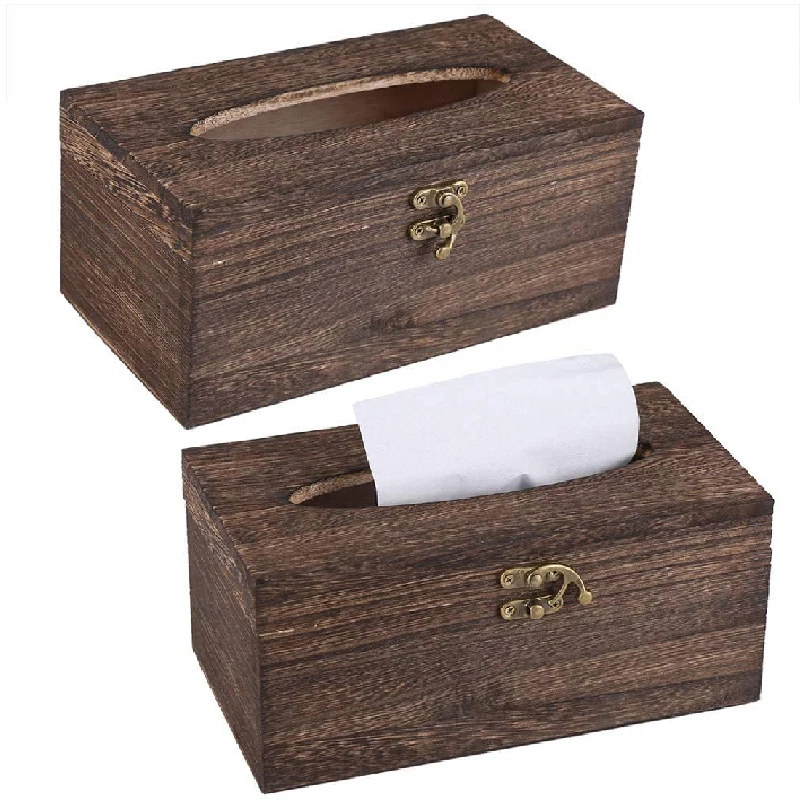 

Cheapest Household Tissue Box Retro Wooden Pumping Box for Bedroom Living Room Home