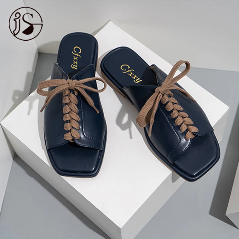 

2021 New wear-resistant women's sandals fashion girls' slippers lace-up design girls' slippers, Customized color