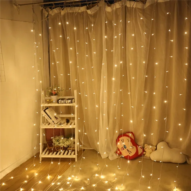 Outdoor waterproof multi colour 3x3m led christmas chain light curtain