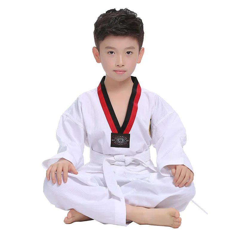 

White Taekwondo Uniforms WTF Karate Judo Taekwondo Dobok Clothes Children Adult Unisex Long Sleeve TKD Costumes Clothing