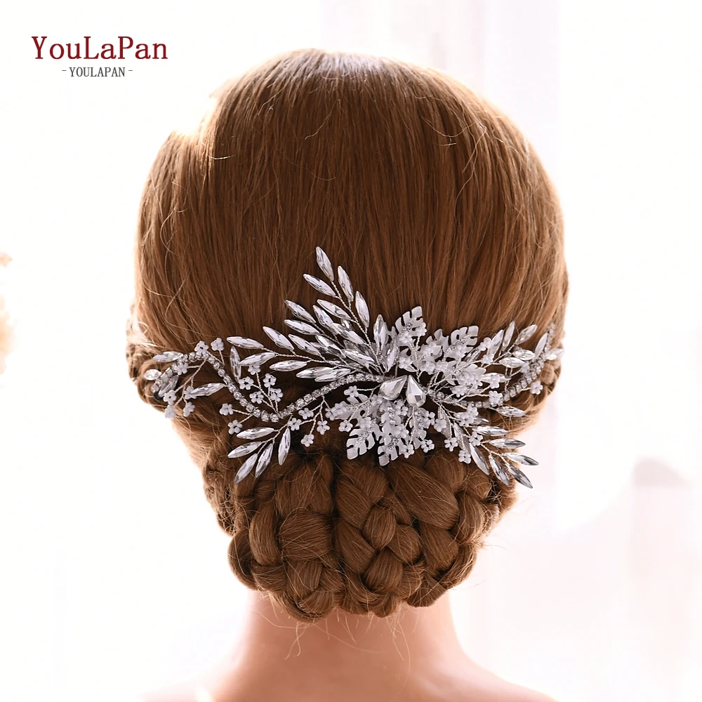 

YouLaPan HP277 Hot Sale Popular Rhinestone Beads Bridal Headpieces for Women, Fashion diamond chain headband, Sliver/gold