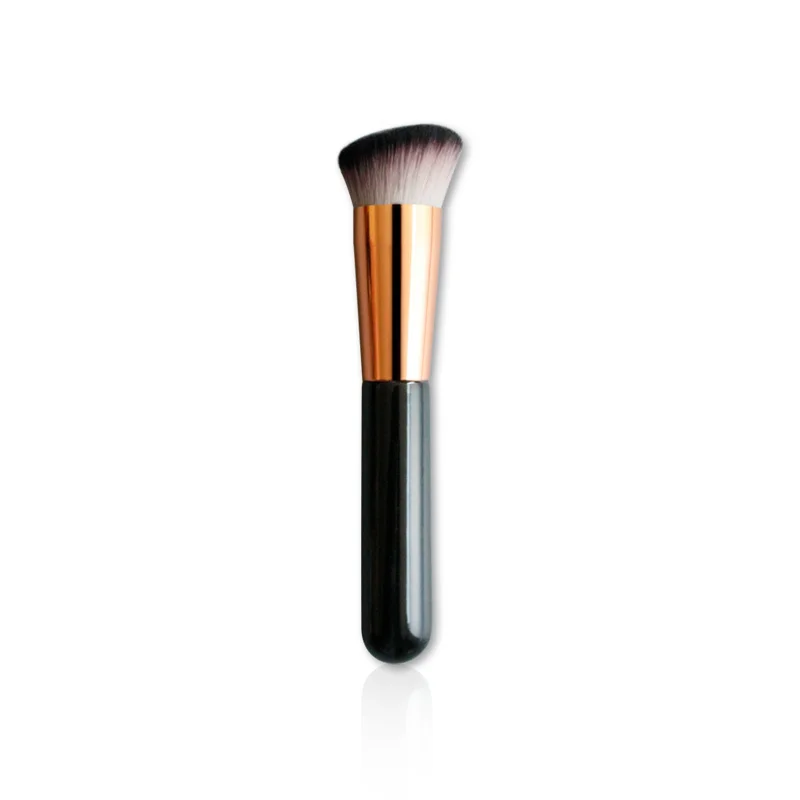 

Wholesale price ZNYBEAUTY single makeup brush with golden tube wooden black handle foundation facial brush custom logo