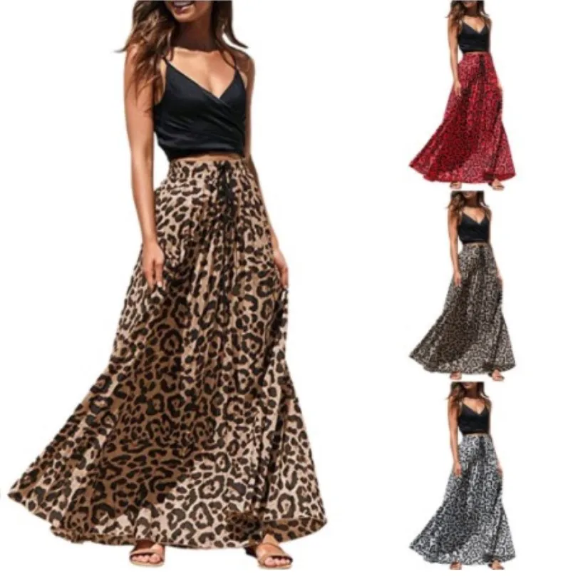 

2022 Cheap Price Hot Sale Gold Velvet Leopard Print A-line Skirt