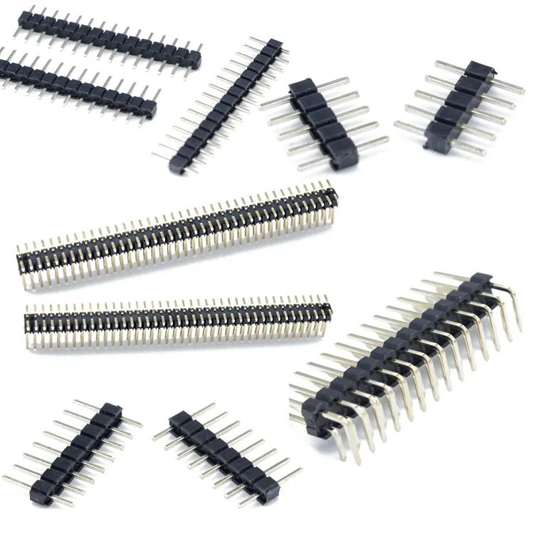 
Customized 0.8mm 1.0mm 2.54 mm pitch 4pin 30 40 PCB Pin Smd Socket 2*20 Stacking 1.27 / 2.54mm Pitch Male 1.27mm Smt Pin Header  (60779026395)