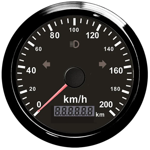 

Universal Speedometer 85mm Digital Speedometer Over Speed Buzzer Alarm Waterproof for Boat Truck Car Motorcycle Meter, Black
