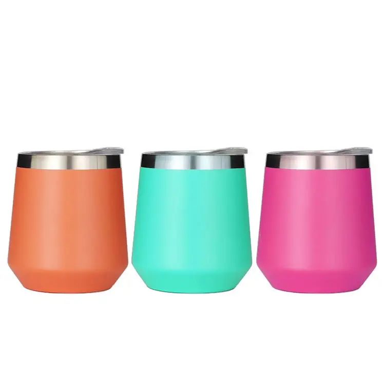 

304 double wall stainless steel vacuum insulated cup with lid egg shaped cup coffee cup mug, Customized colors acceptable