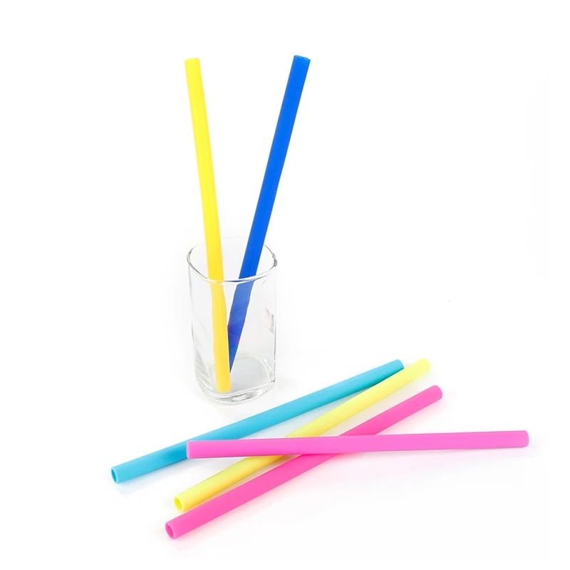 

Flexible Magic Eco Friendly Portable Reusable Foldable Drinking Straw Silicone Rubber Collapsible Straws, Colorful