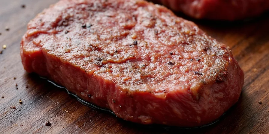 Various steak cuts seasoned with different amounts of salt