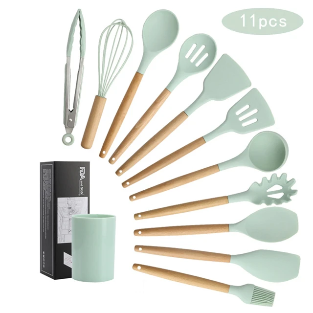 

J355 Amazon Hot Sell Baking Tools Heat Resistant Rubber Spatula BPA Free Non Stick Silicone Spatula Set