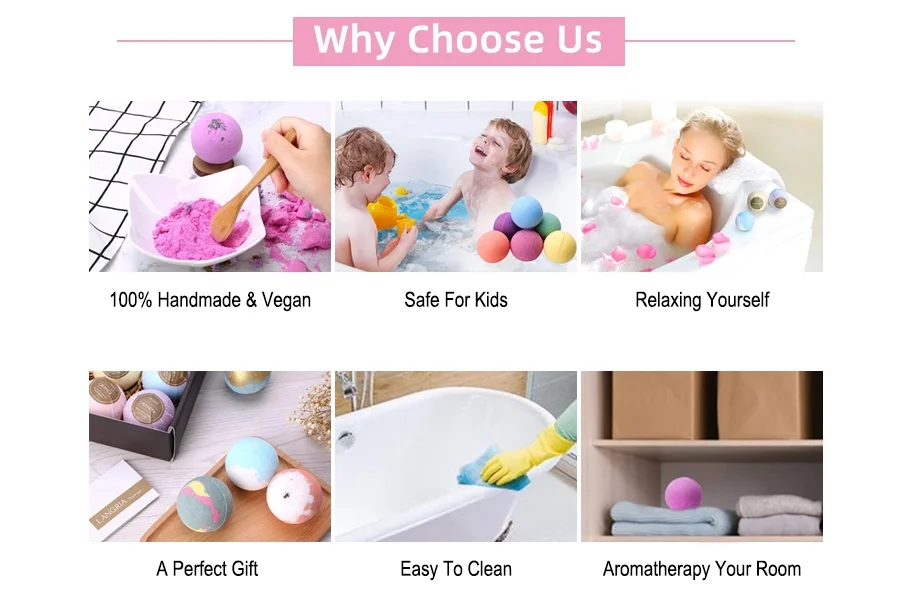 Bath Bombs Gift Set Handmade Bubble Natural Organic Bath Bombs