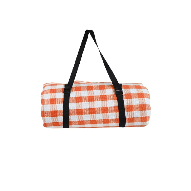 WOQI Picnic Blanket Waterproof Picnic Mat with Carrying Strap and Storage Bag for Outdoor Family Camping