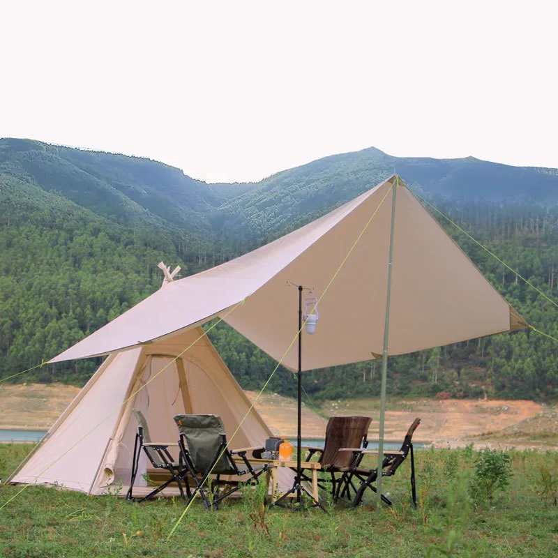 

Outdoor Indian cotton tent 3-4 people camping Pyramid canopy steeple camping technology cotton tents