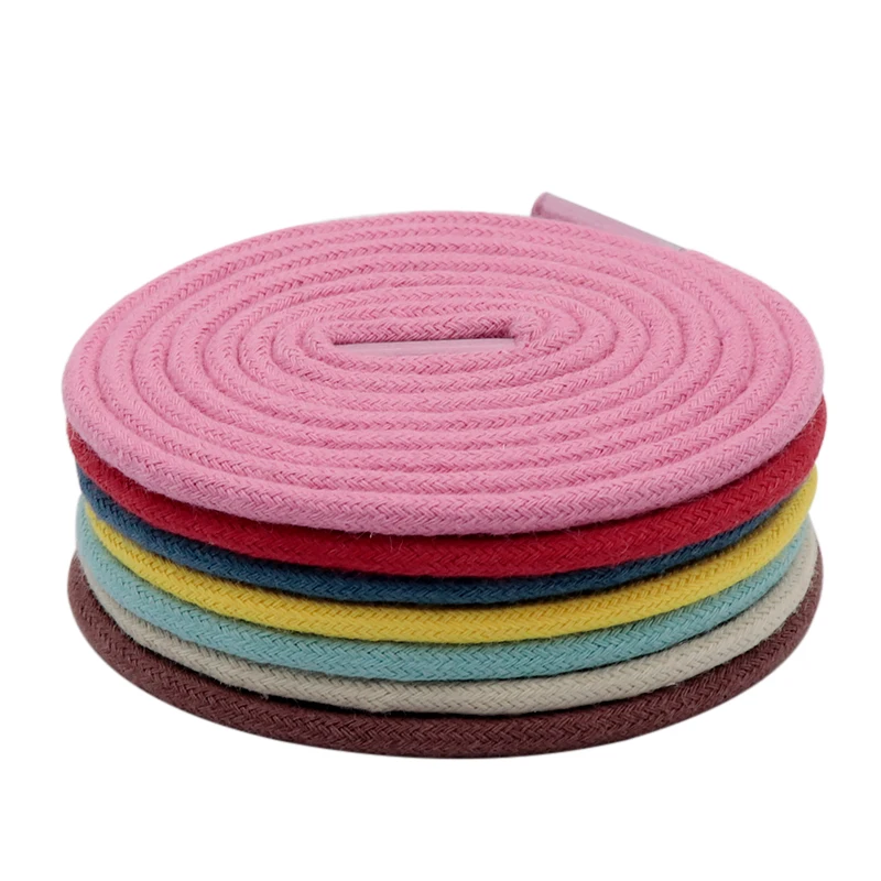 

Weiou Shoe Accessories Manufacturer 100CM round waxed cotton shoelaces boot shoe laces Athletic bootlaces for Basketball shoe, Any colors supported,support pantone color