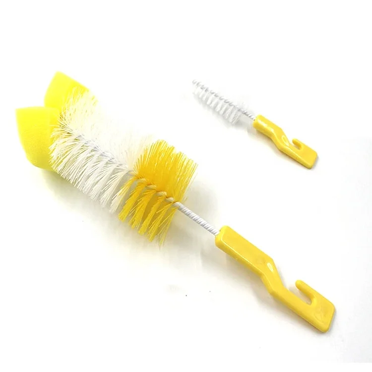 

Baby Nipple Powerful Cleaning 360-degree Rotating Nylon Sponge Baby Feeder Bottle Cleaning Brush