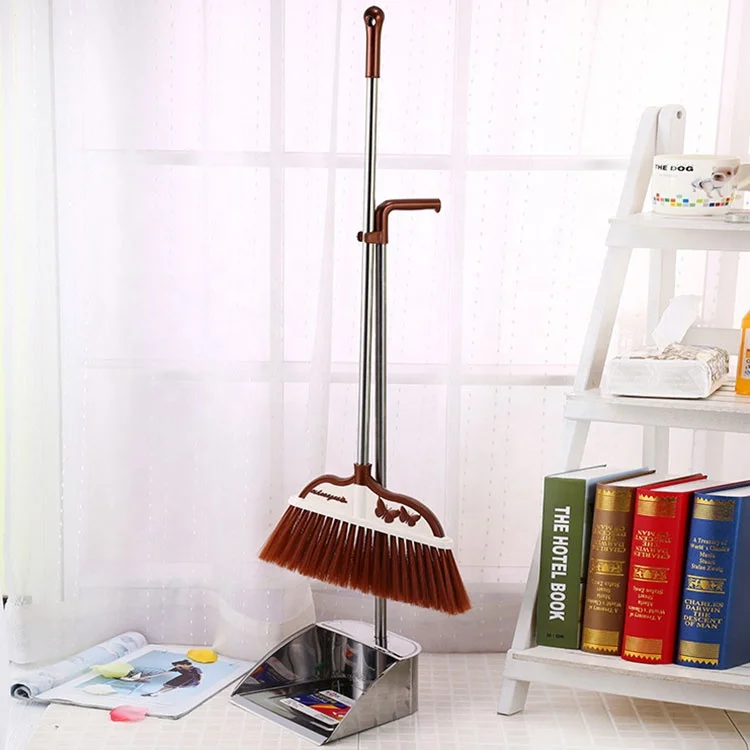 

Factory Direct Selling Price Stainless Steel Handle Household Stick Broom Combination Set