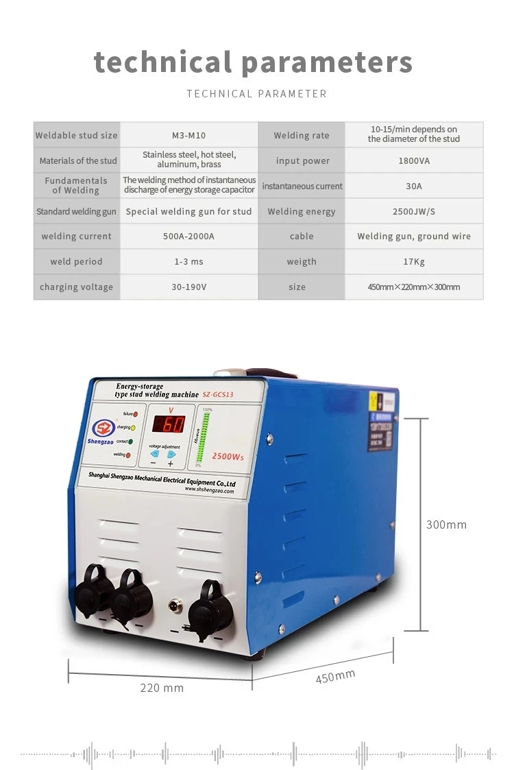 Szgcs13 Energystorage Type Stud Bolt Welding Machine For Welding Nuts