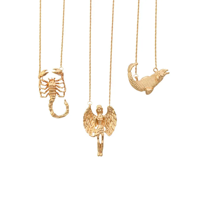 

Fashion jewelry gold plated zodiac sign pendant necklace for women, Picture