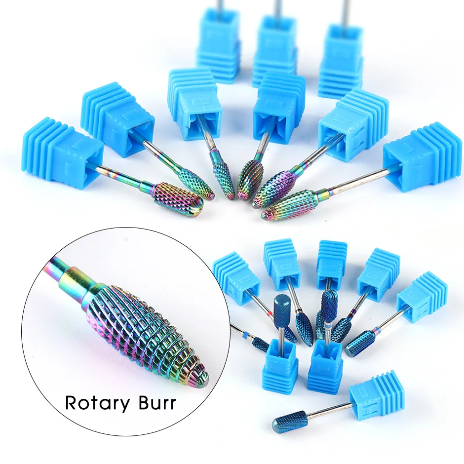 

Nail Drill Bits For Electric Drill Manicure Machine Accessory Rainbow Tungsten Carbide Milling Cutter Nail Files