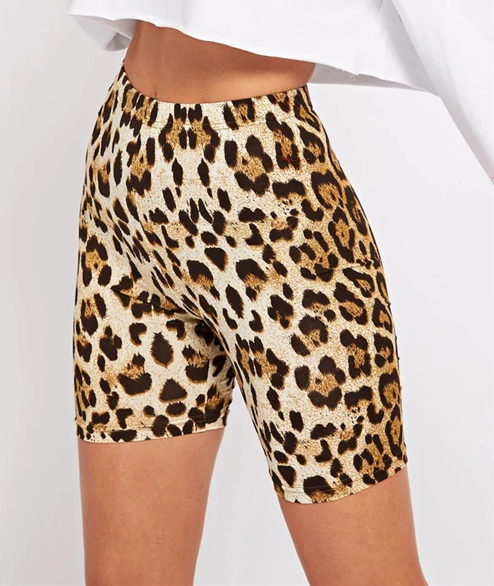 leopard print workout shorts