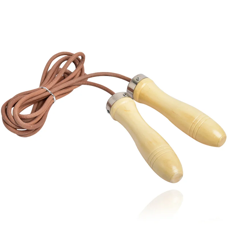 

super fast cabl wood handle leather jump rope wood handle jump rope with wood handle, Customized color