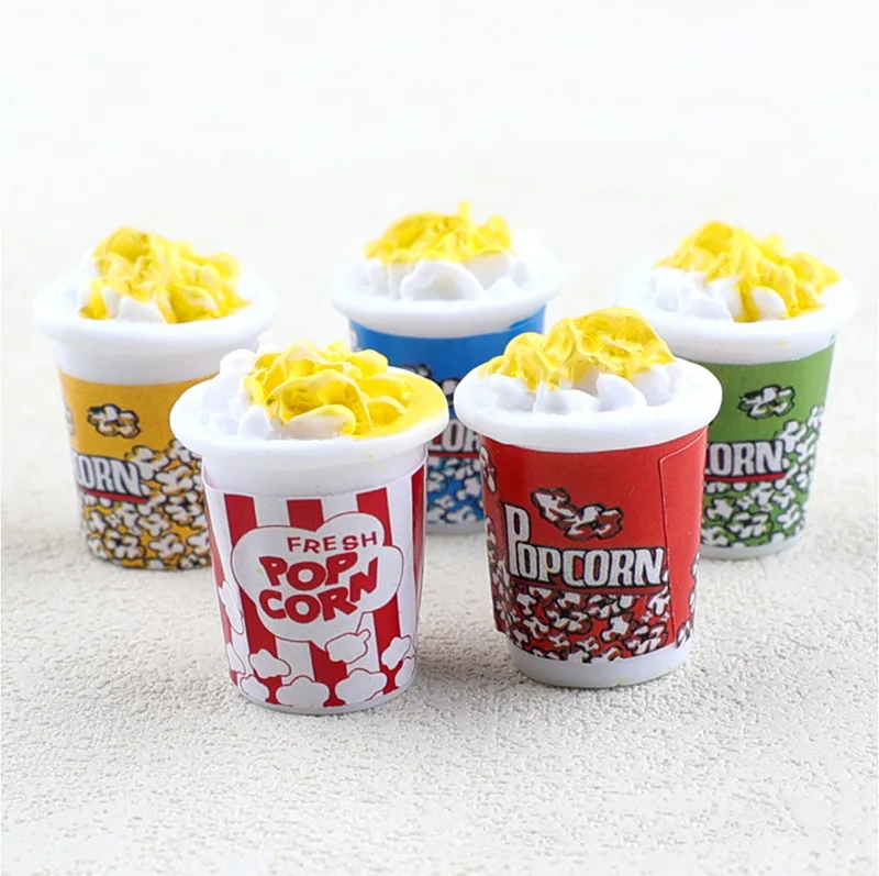 

wholesale hot sale 3d simulation popcorn design food dollhouse accessories resin cabochon