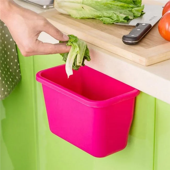 

Kitchen Cabinet Doors Hanging Plastic Trash Desktop Multifunction Storage Box