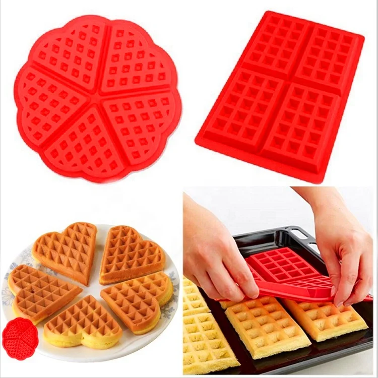 

Muffin Pans Molds Cake Chocolate Pan Kitchen Accessories Heart Square Waffles Baking Mould Silicone