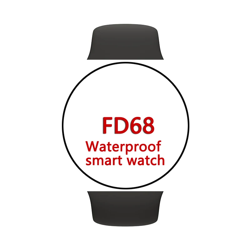 

Customized FD68 Waterproof Heart Rate Monitor Men Women Wearable Watch health fitness smartwatch 2021 hot sell, Black, pink, white
