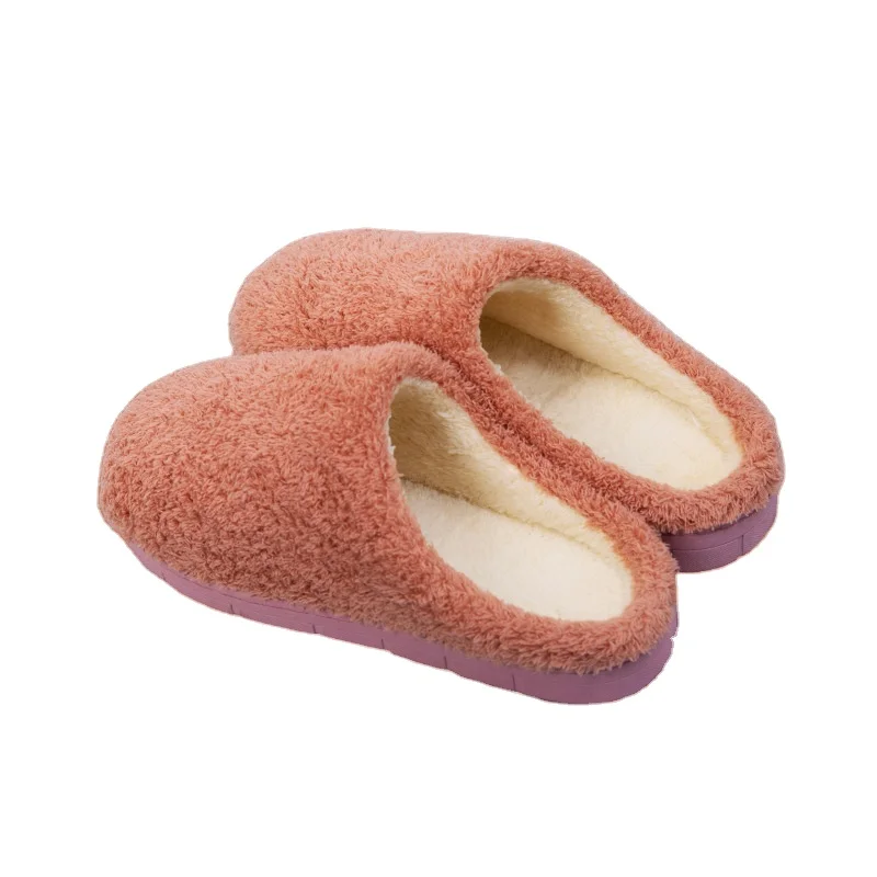 

Comfy Bedroom Soft Fluffy Slippers Cosy Women Cotton House Shoes Indoor Warm Fur Slides, Solid color