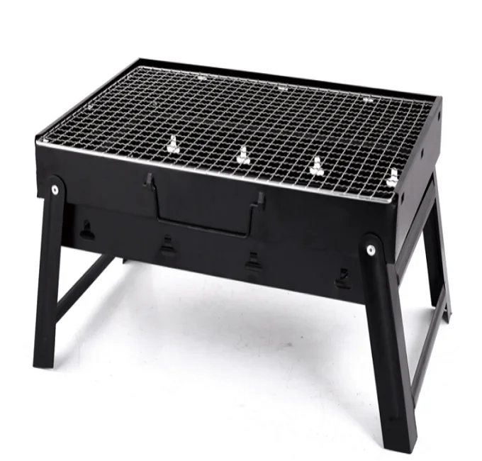 

Outdoor home simple little black steel folding bbq oven bbq