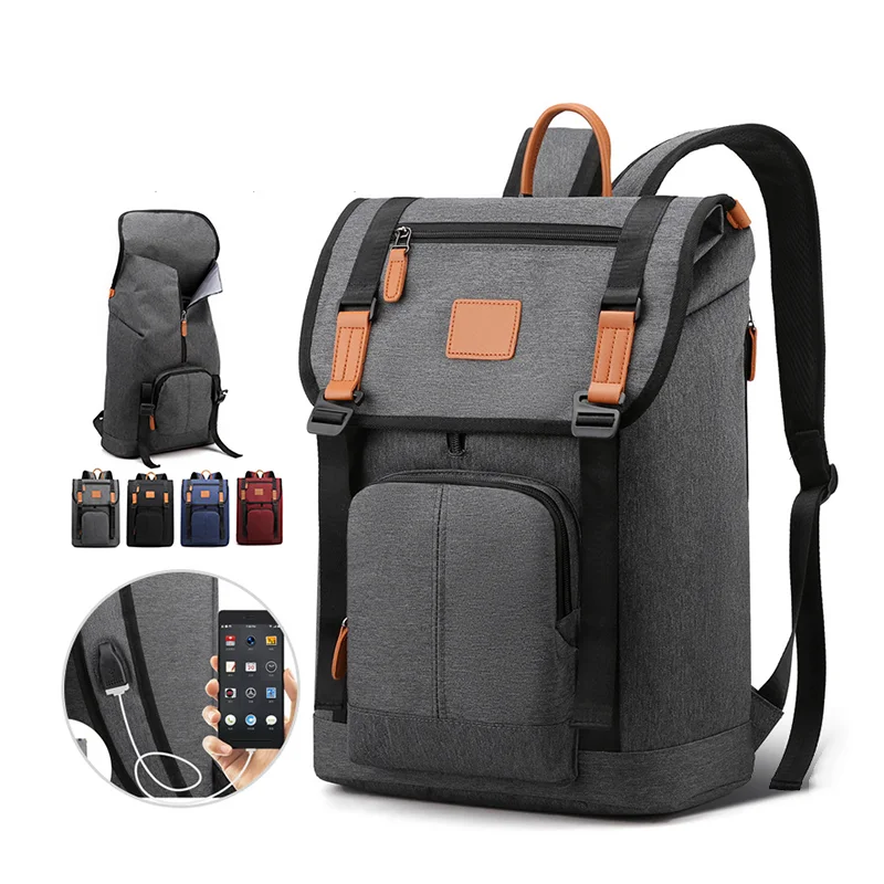

2022 new leisure breathable waterproof 20-35L oxford laptop backpacks with usb charging port