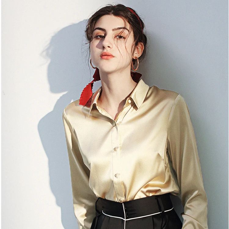Venta al por mayor blusa chinas de seda Compre online los Venta al por mayor camisa de seda para mujer Compre online