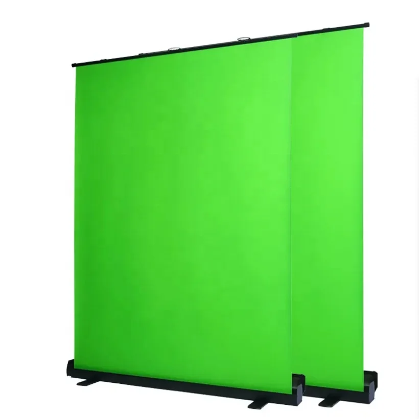 

2x2.5m portable collapsible crease free chromakey background pull up green screen for live video