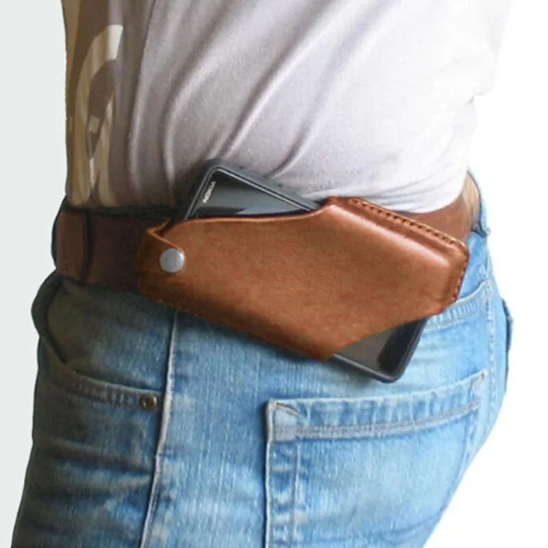 

YY Wholesale EDC Leather Phone Sleeve Outdoor Cellphone Purse Belt Bag, Accept customized