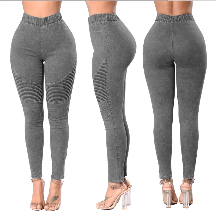 

Skinny style zipper fly straight Denim colored jeans women