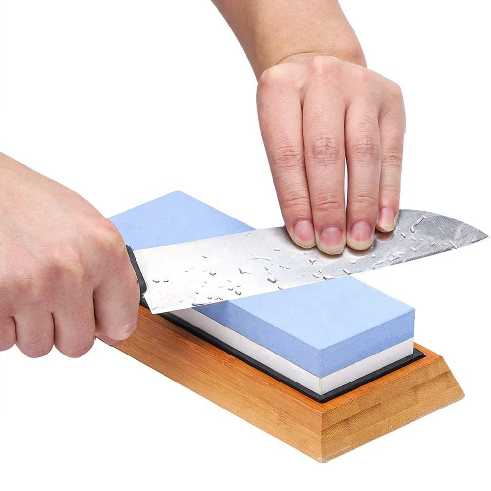 

Whetstone 2-IN-1 Premium Sharpening Stone 400/1000 Grit Waterstones Kit - Chef Knife Sharpener Stone Safe Honing Holder