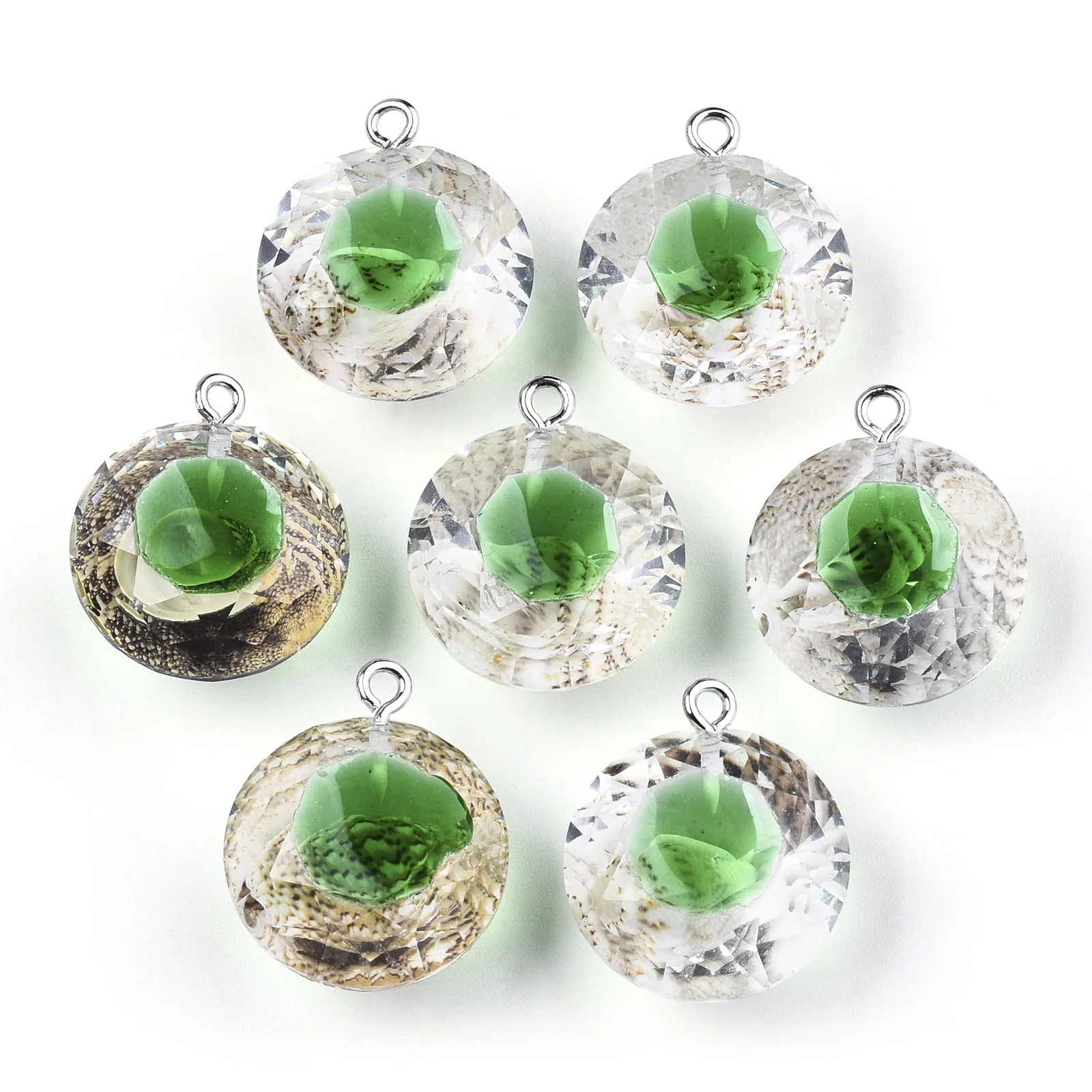 

PandaHall Diamond Shape Transparent Epoxy Resin Pendants