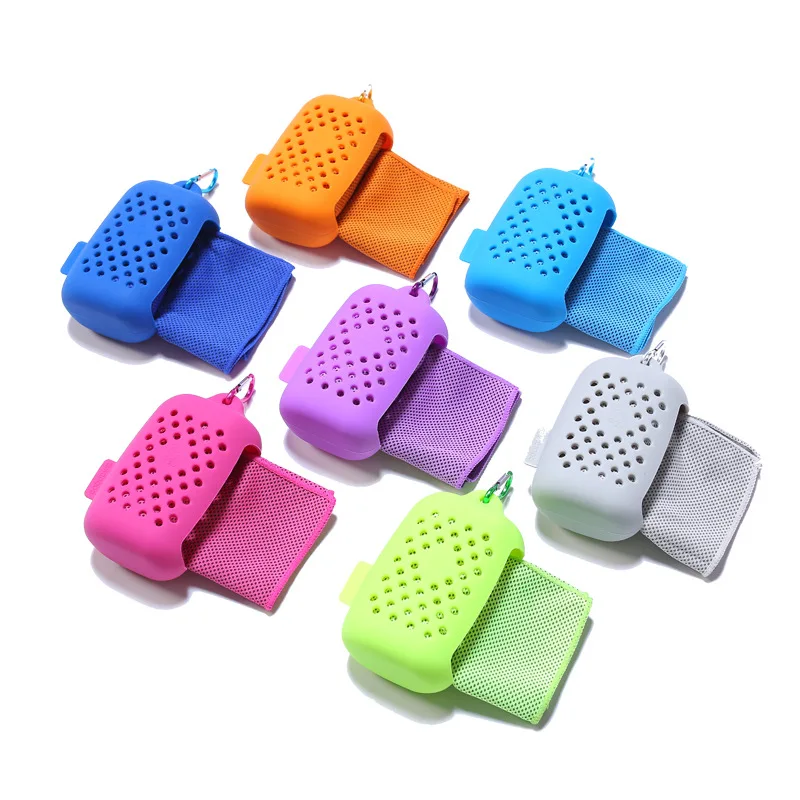 Кремнезема резиновый чехол из микрофибры спортивное полотенце мгновенный сухой микрофибры супер охлаждающее полотенце фитнес Йога спортивные полотенца логотип