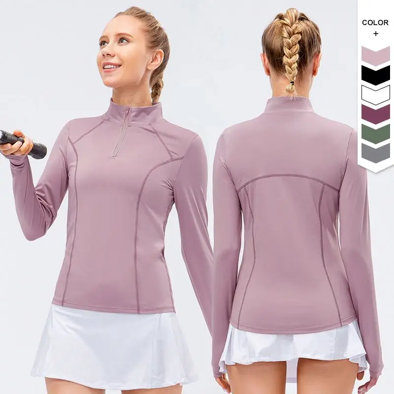 High Quality Long Sleeve Athletic Top Front Zipper Sport Shirt Long Sleeve Quick Dry Long Sleeve Gym Wear Women