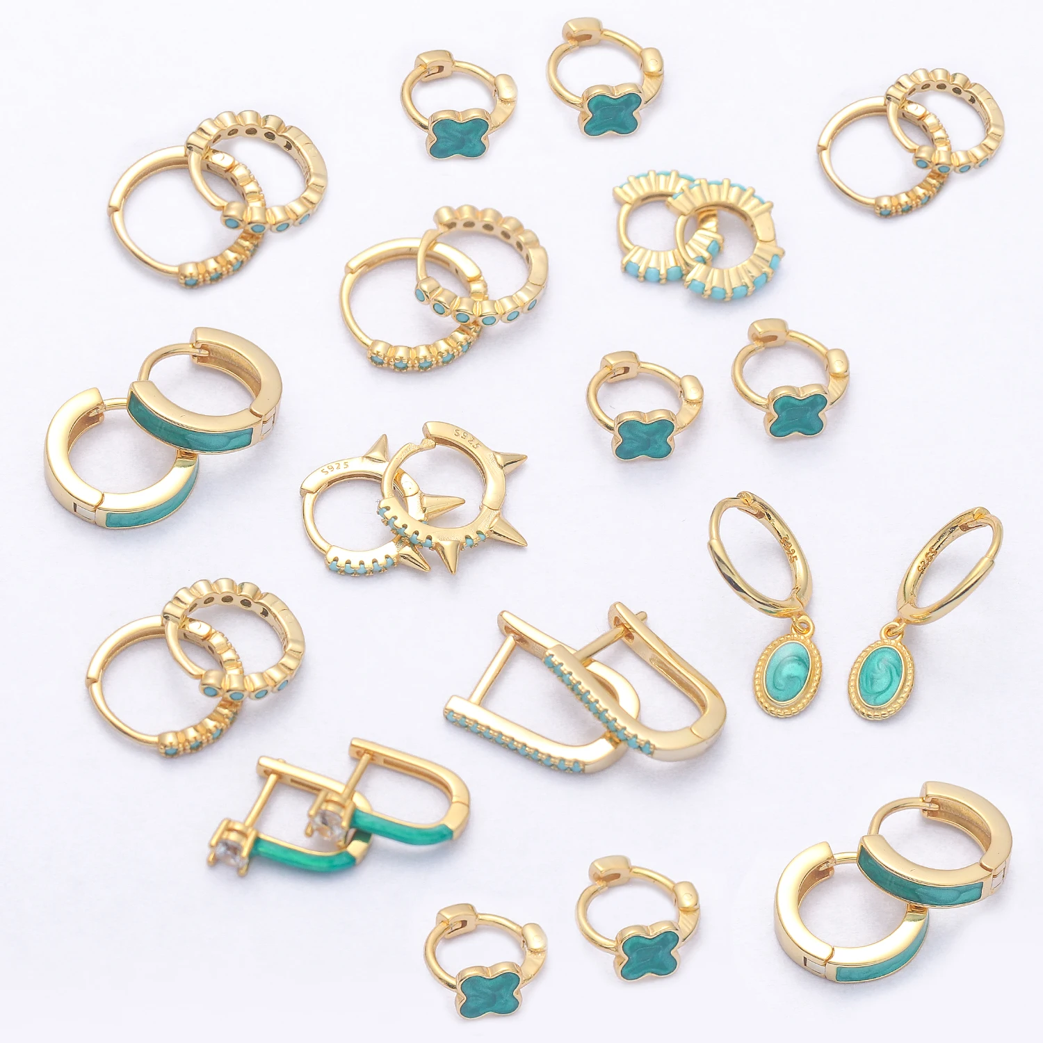

King Yee Wholesale Fashion 925 Silver Huggie earrings, 14K 18K Gold Plated Earrings Jewelry