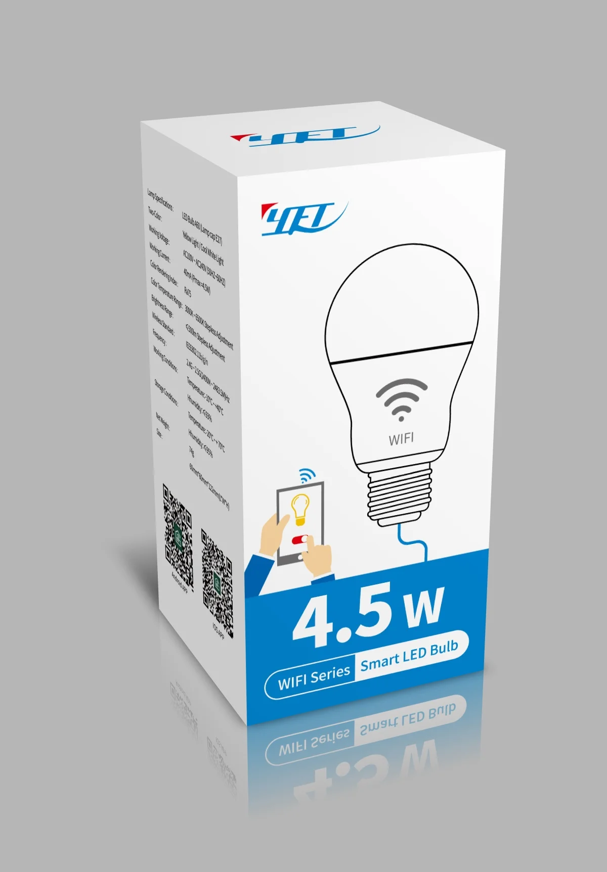 new model adjustable color wifi led light blub  E27 A60 YET6131WF