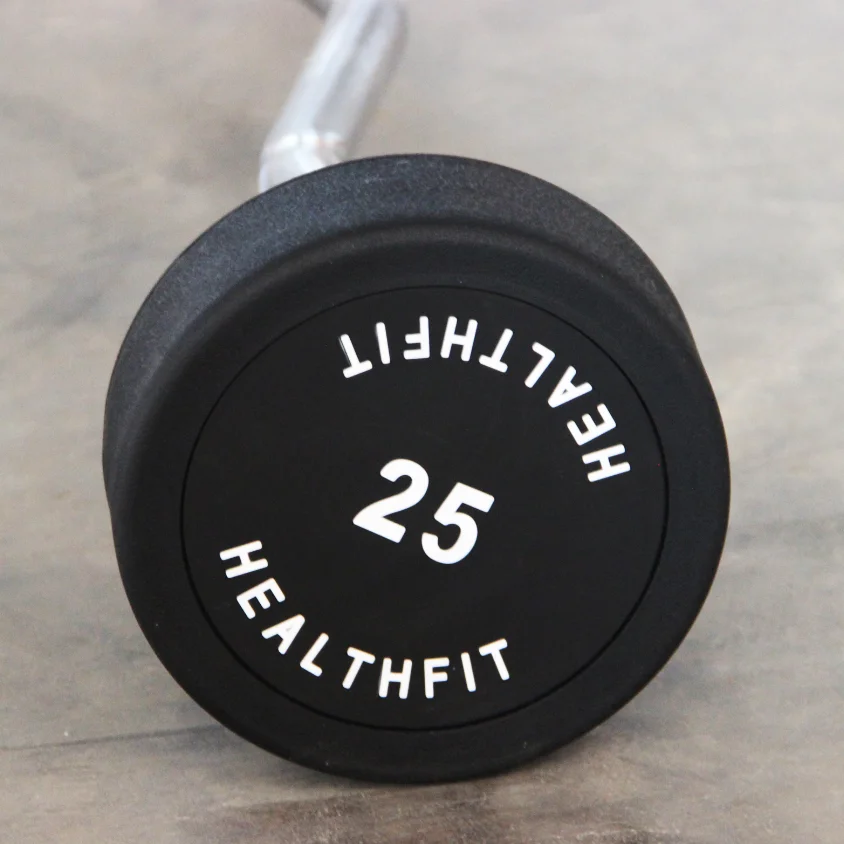 

Minolta Fitness Shandong China wholesale fitness equipment different weight fixed straight EZ curl rubber barbell for home and gym Club, Selectivity