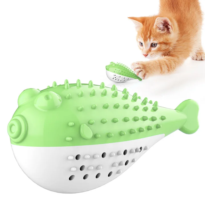 

Fish Shape Dog Toys Toothbrush with Nip Cleaning Teeth Tool Simulation Fish Pet Chew Toys Silicone Pet Products, Picture showed
