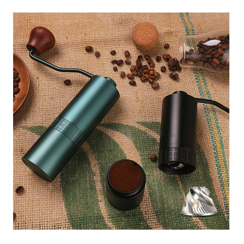 

Portable mini espresso coffee manual coffee grinder with stainless steel burrs for cafe baristap