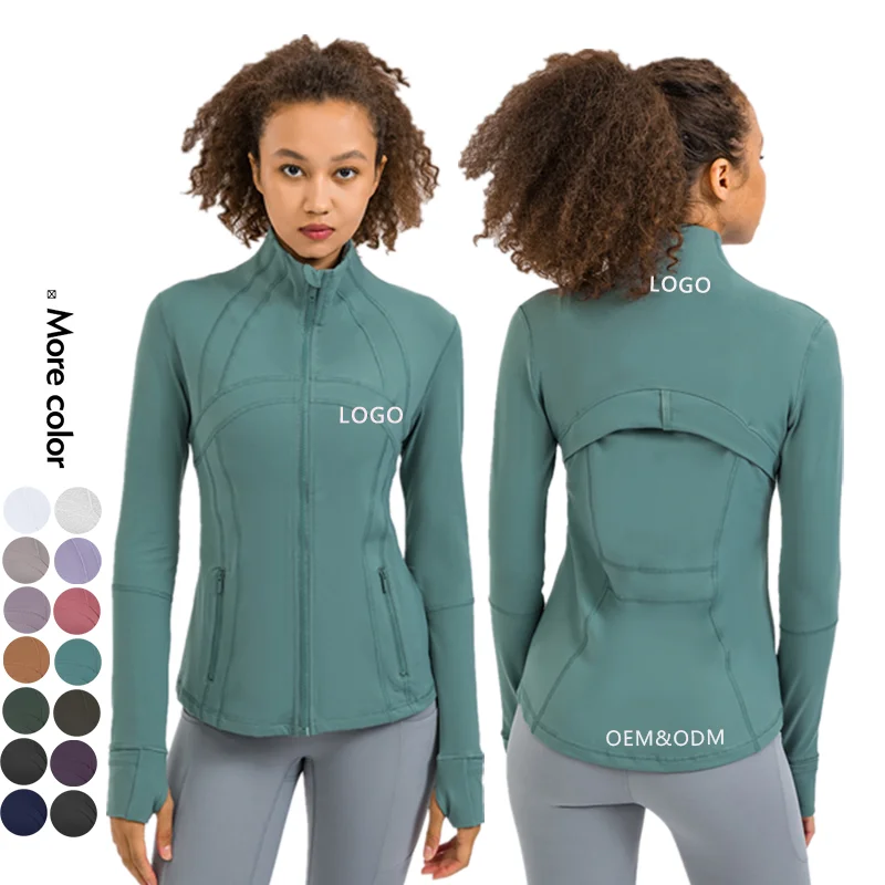 

Lulu Design Zip Long Sleeve Yoga Jackets Plus Size Sports Top Yoga Wear Womens Running Coat