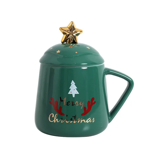 

Christmas Day Gift Coffee Mug with Spoon, Red, white, green