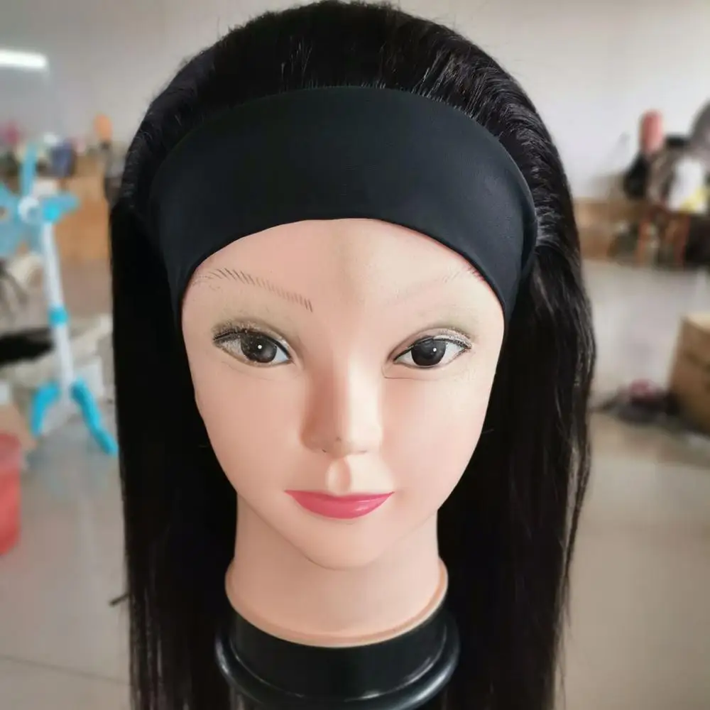 

Online Shopping Natural Black Straight 100% Human Hair Baby Headband Wig