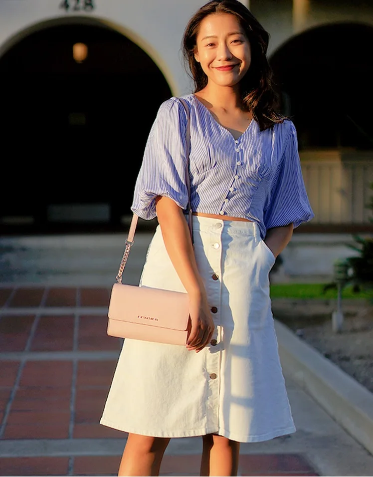 

High-end long wallet PU leather clutch fashion lady chain shoulder bag